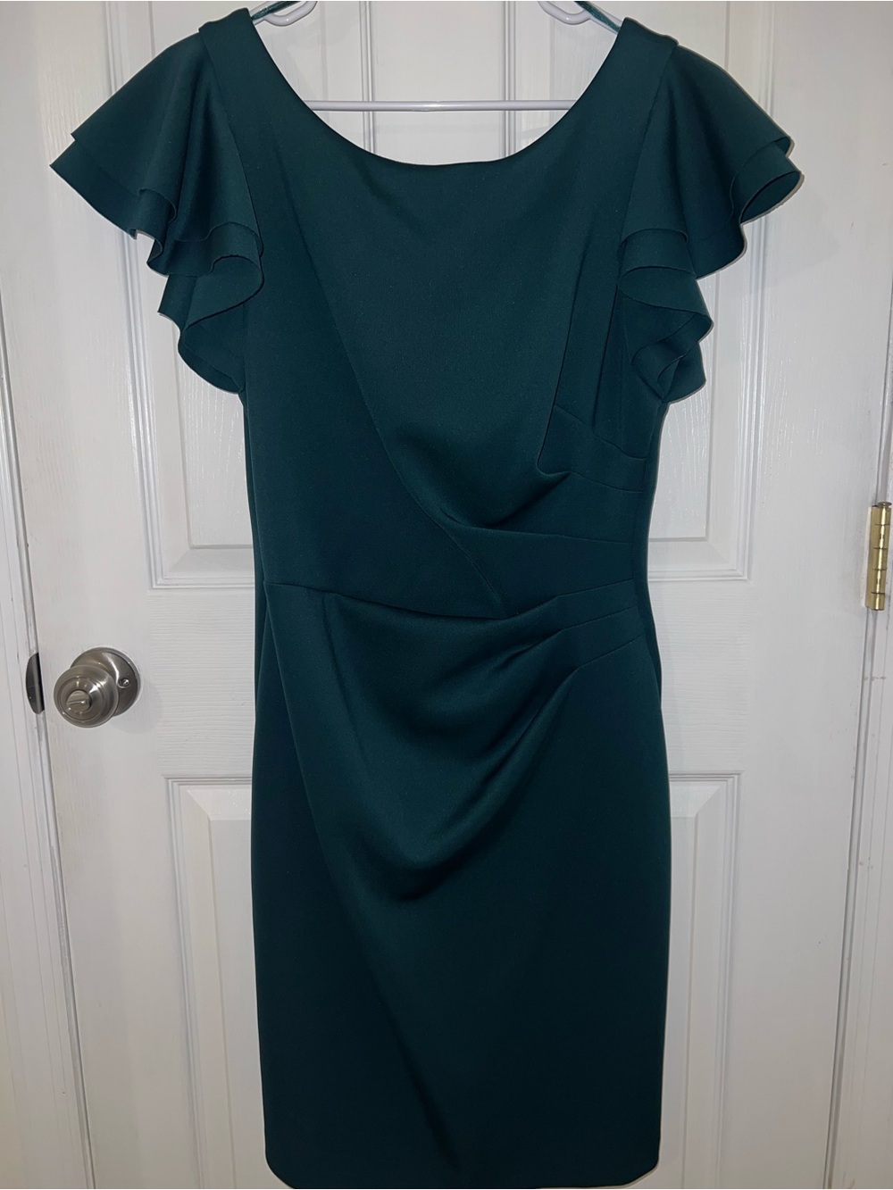 Jessica Howard Green Ruffle Sleeve Sheath Dress